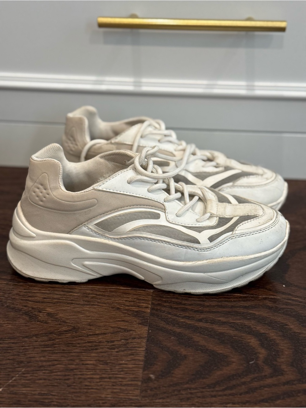 ASOS White Gray Chunky Transparent Panel Sneakers Size 6